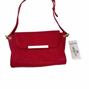 Steve Madden Purse Bag Crossbody Pink Adjustable Strap Alligator Texture